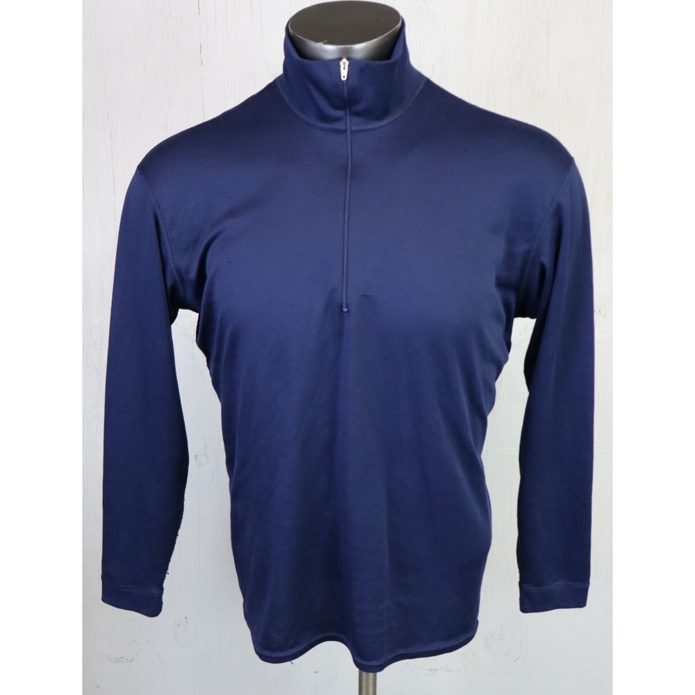 Patagonia Capilene 1/4 Zip Size L Blue 1/2 Half Polyester Sweater USA Made VTG